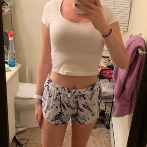 Victoria’s Secret Sleep Navy/White Tie Dye Shorts